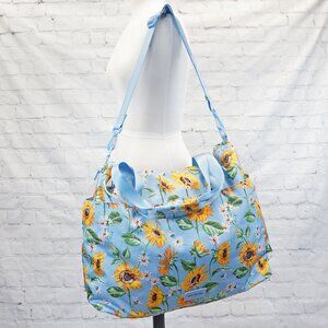 ❤️ vera bradley Sunflowers Sky ReActive Travel Duffel Lighten Up Laptop Pocket
